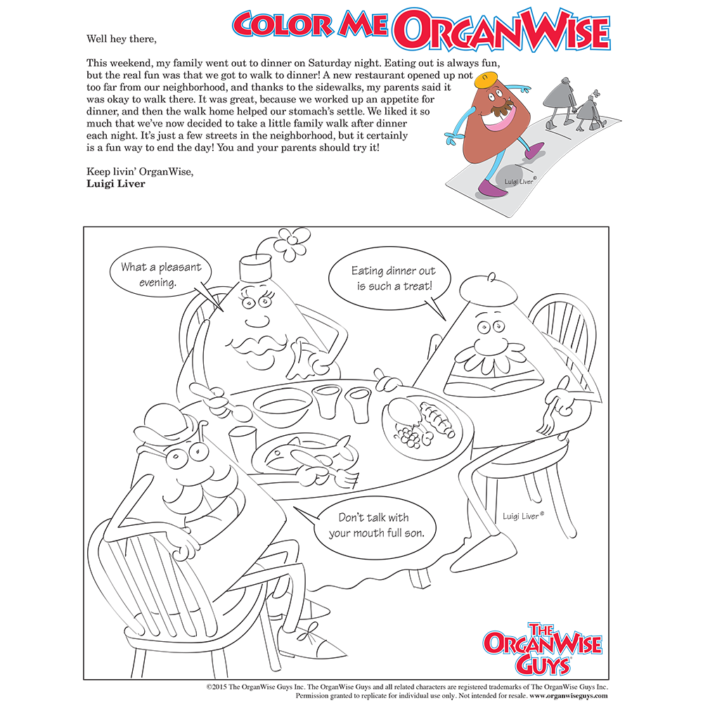 Download Benefits of a Family Walk Coloring Page