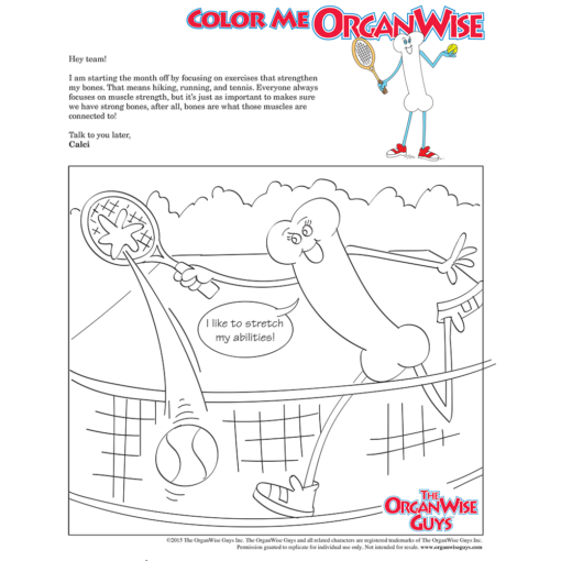 Exercise for Bone Health Coloring Page - OrganWise Guys