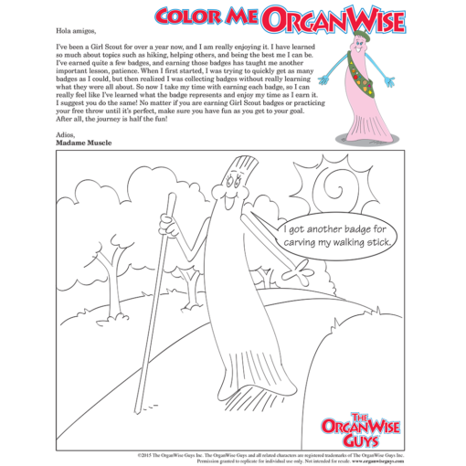 Girl Scout Lessons Coloring Page - OrganWise Guys