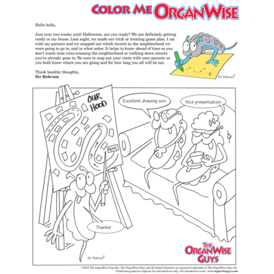 Halloween Safety Tip Coloring Page - OrganWise Guys