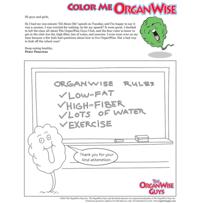 Public Speaking Anxiety Solved Coloring Page - OrganWise Guys